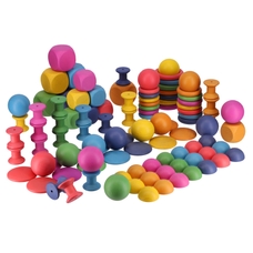 TickiT Rainbow Wooden Loose Parts Bumper Pack